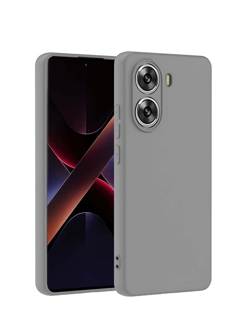 Wtech Xiaomi Poco X7 Pro 5G 2025 Premium Soft Liquid Silicone Case Cover - Grey - Image 1