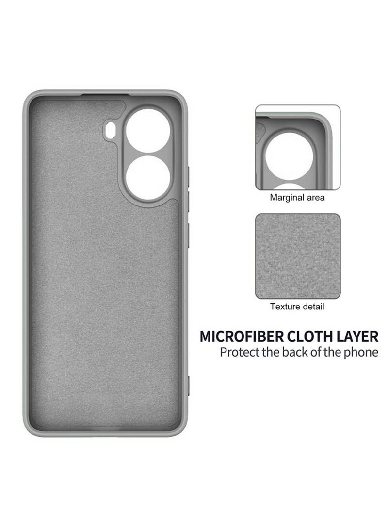 Wtech Xiaomi Poco X7 Pro 5G 2025 Premium Soft Liquid Silicone Case Cover - Grey - Image 4