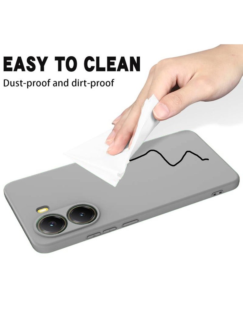 Wtech Xiaomi Poco X7 Pro 5G 2025 Premium Soft Liquid Silicone Case Cover - Grey - Image 5