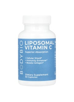 BodyBio BodyBio, Liposomal Vitamin C, 1,000 mg, 60 Capsules (500 mg per Capsule)  - Image 1