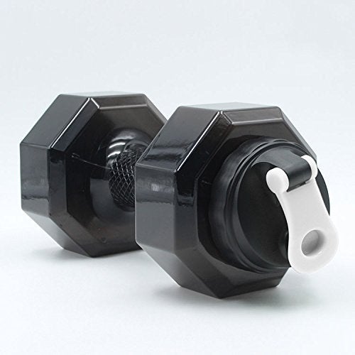 Dulcii 2.2L Dumbbell Shape Water Bottle  PETG Eco-friendly Sports Fitness Exercise Water Jug for Gym  Yoga  Running  Outdoors  Cycling  and Camping (Black) - Image 2