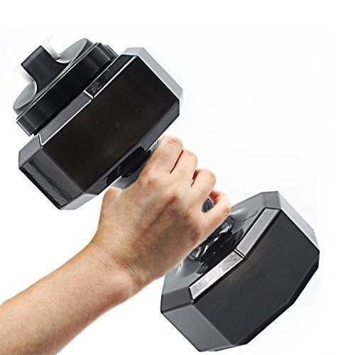 Dulcii 2.2L Dumbbell Shape Water Bottle  PETG Eco-friendly Sports Fitness Exercise Water Jug for Gym  Yoga  Running  Outdoors  Cycling  and Camping (Black) - Image 1