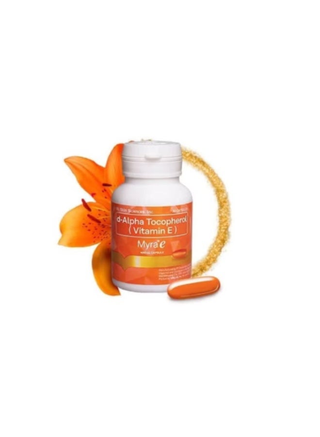 Myra E 400 IU Vitamin E Capsules 30’s | d-Alpha Tocopherol for Skin Glow & Antioxidant Protection - Image 1