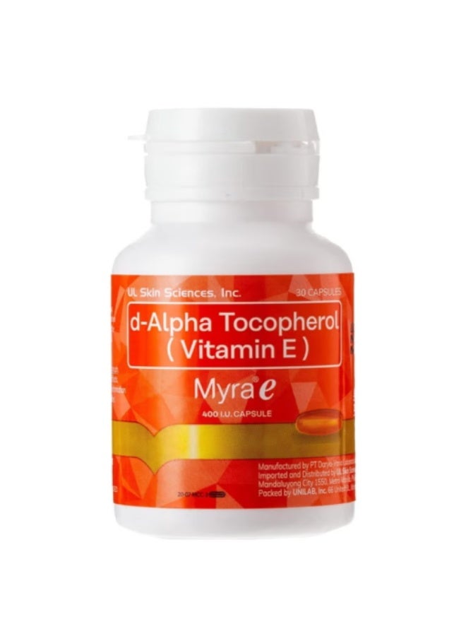 Myra E 400 IU Vitamin E Capsules 30’s | d-Alpha Tocopherol for Skin Glow & Antioxidant Protection - Image 2