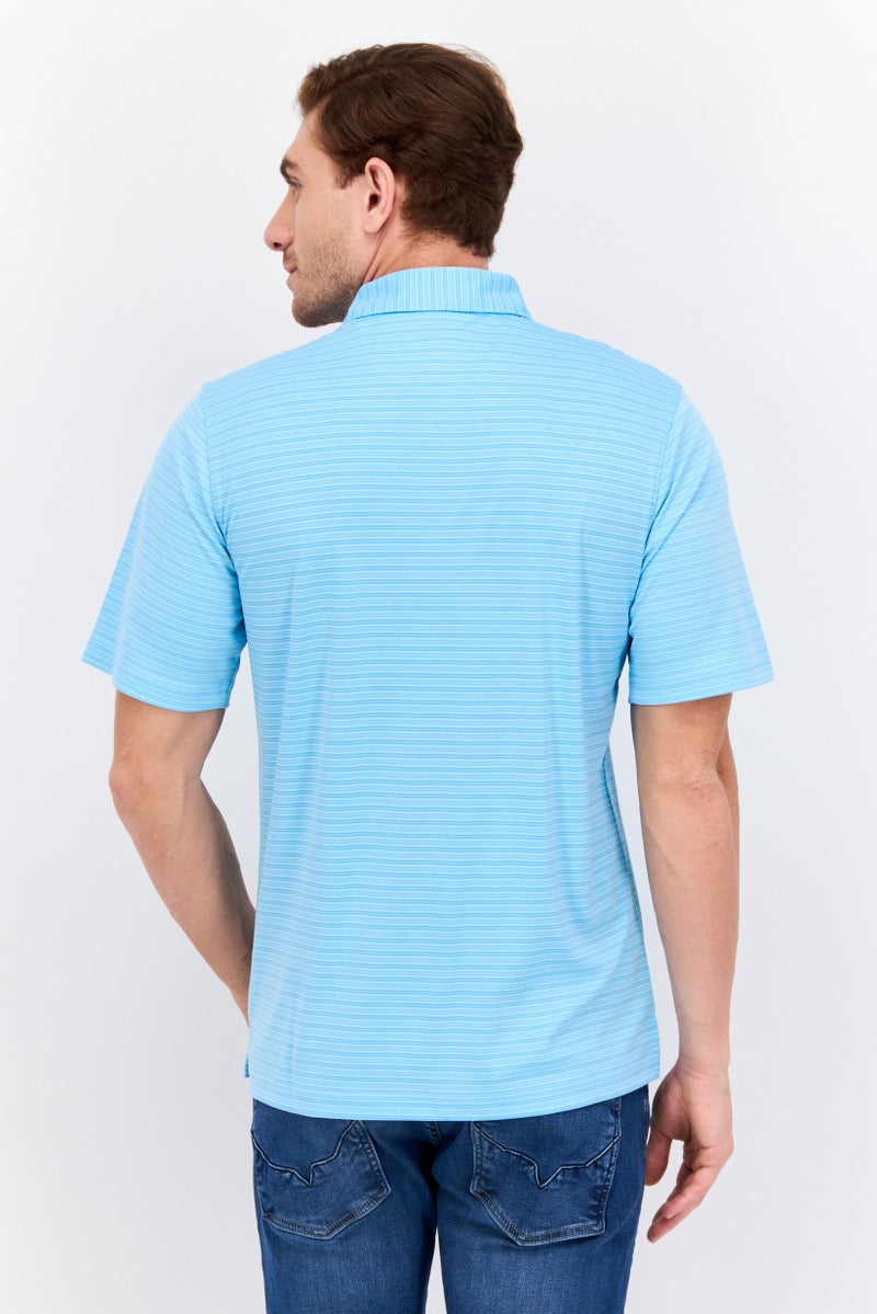 Greg Norman Men Sportswear Fit Short Sleeve Training Polo Shirt, Sky Blue - Image 3