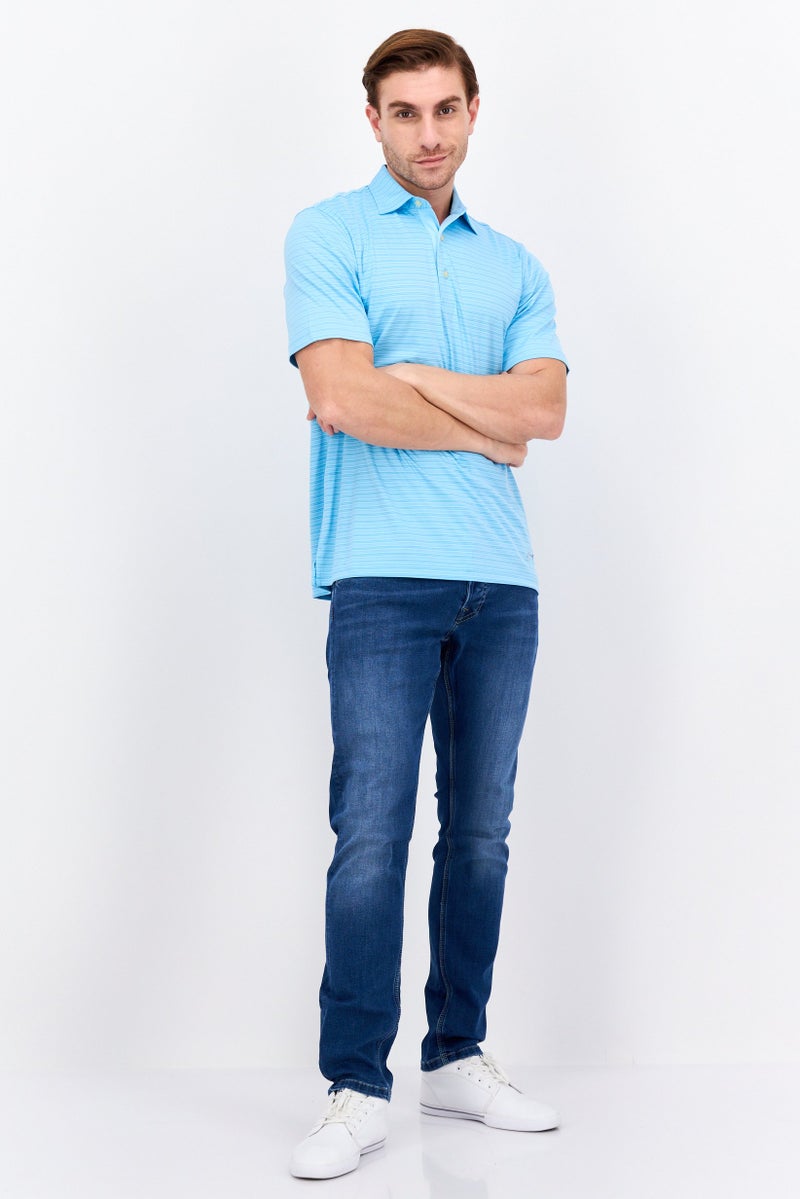 Greg Norman Men Sportswear Fit Short Sleeve Training Polo Shirt, Sky Blue - Image 4