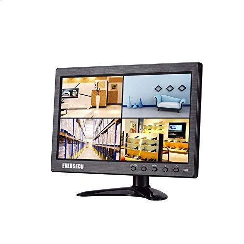 EVERSECU 10.1 inch Small Portable Laptop Computer Monitor with HDMI VGA Port; Raspberry pi Display Screen Monitor; CCTV Monitor HD 1024x600 with Dual Speakers, MP5 USB Port, Remote(10 Inch) Gaming Monitor - Image 1