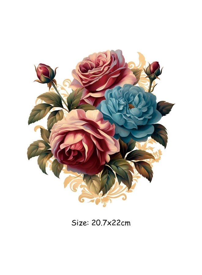 Generic Flower Cartoon Stickers On Clothes Thermal Press New Heat Transfer Diy Garment Accessory Washable Flower Sticker Patch 