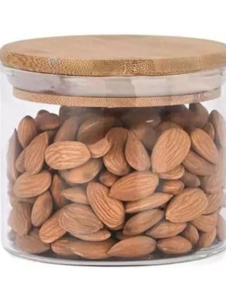 Rounded storage jar with bamboo food storage containers, acrylic canisters for pantry organization and storage containers moisture proof for sugar, coffee, tea (0.5 Liter) - Image 3