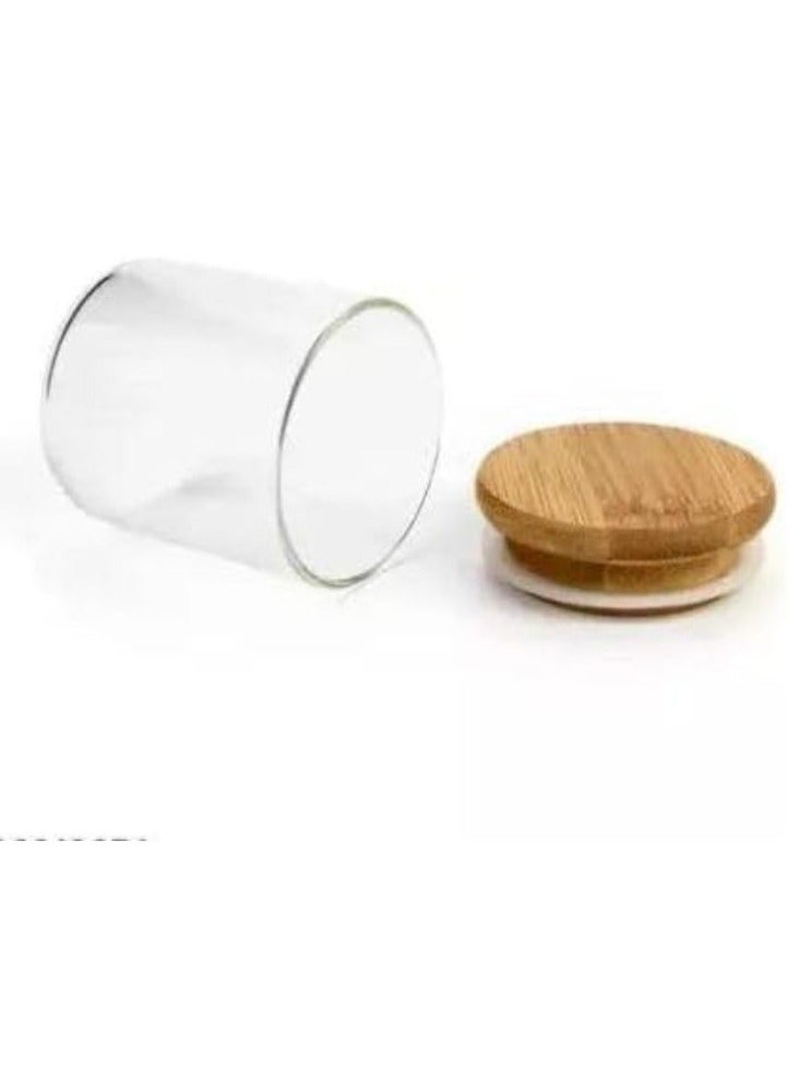 Rounded storage jar with bamboo food storage containers, acrylic canisters for pantry organization and storage containers moisture proof for sugar, coffee, tea (0.5 Liter) - Image 5