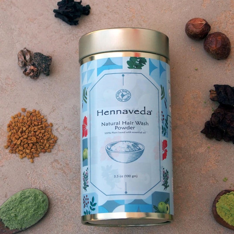 Hennaveda Herbal Hair Wash Powder  No Preservatives ChemicalFree Natural Hair Cleanser Powder with Lavender Essential Oil for Hair Scalp and All Hair Types  Ideal For Men and Women 100 g - Image 5