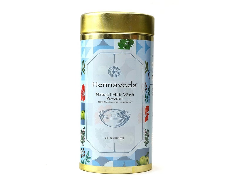 Hennaveda Herbal Hair Wash Powder  No Preservatives ChemicalFree Natural Hair Cleanser Powder with Lavender Essential Oil for Hair Scalp and All Hair Types  Ideal For Men and Women 100 g - Image 1