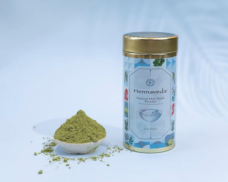 Hennaveda Herbal Hair Wash Powder  No Preservatives ChemicalFree Natural Hair Cleanser Powder with Lavender Essential Oil for Hair Scalp and All Hair Types  Ideal For Men and Women 100 g - Image 2