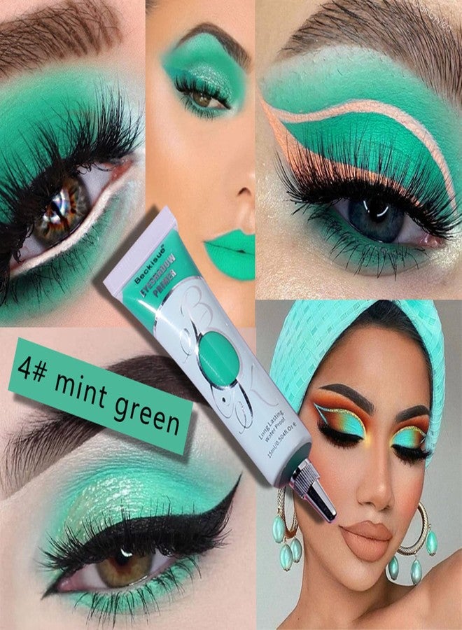 MAEPEOR Matte Eyeshadow Primer 6 Colors Prevent Oily Lids and Creasing Eye Primer Base Long-lasting Waterproof & Smudgeproof Eye Base Makeup for All Shadows (4 Mint Green) - Image 3