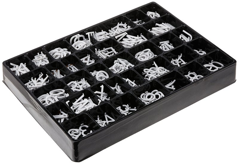 Quartet Characters for Felt Letter Boards, 1 Inch, Helvetica, White, 300 Letters, Numbers and Symbols (4423) - Image 2