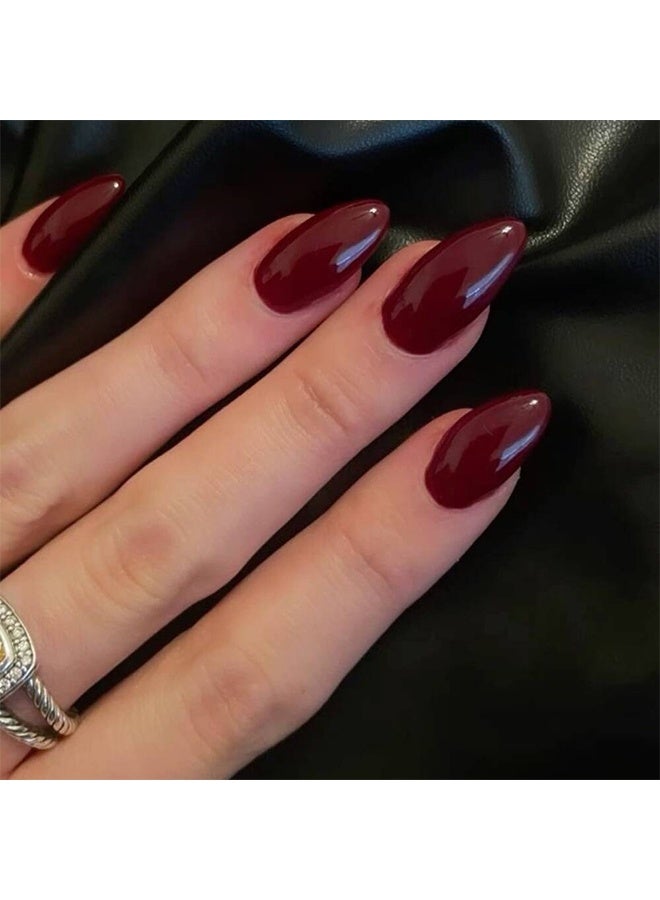 قِيرّا 30 قطعة أظافر صناعية مضغوطة بلون أحمر أنيق، للاستخدام اليومي للنساء، إضافر اصطناعية موحدة اللون، إكسسوارات تجميل الأظافر - Image 4