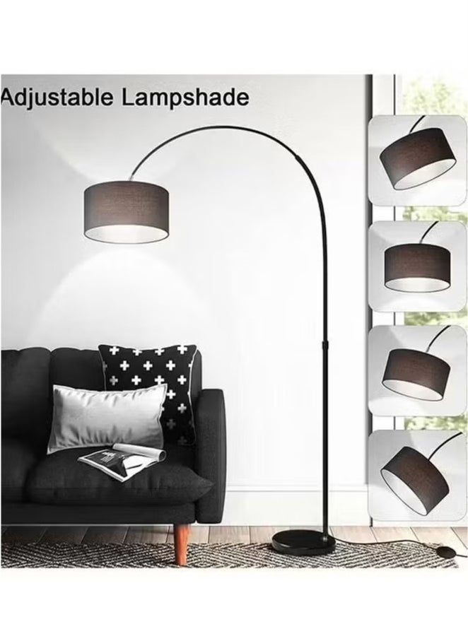 Tiokkss Floor Lamp for LED Stand Vintage Arc Pole Light with Warm Light Remote Control for Living Room Office Bedroom Metal Black 12W 8-15m 185x38 cm  - Image 4