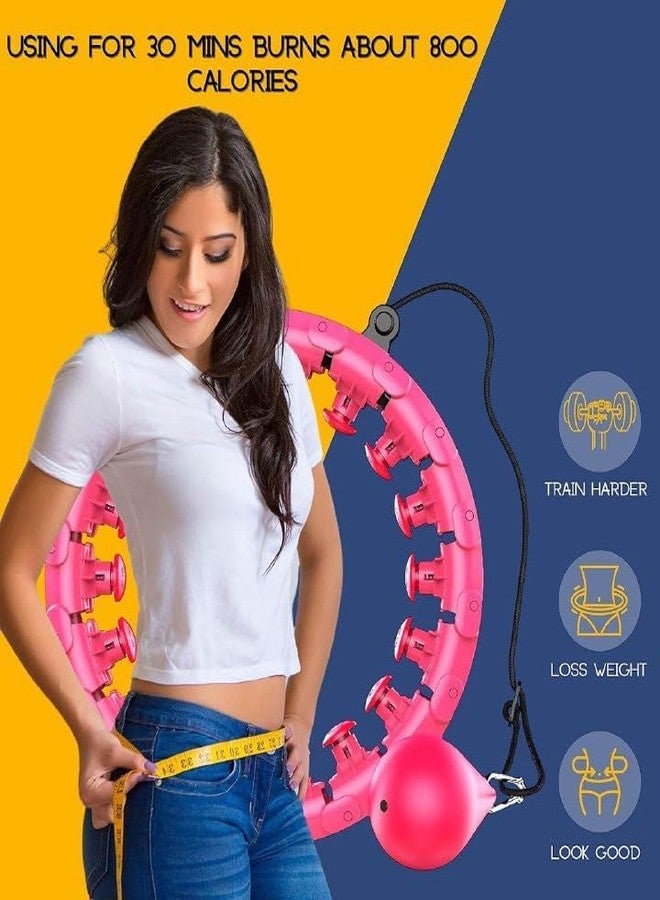 HENIRAG طوق هولا هوب من هينيراغ مع أوزان قابلة للتعديل، وكرة دوارة تلقائية، طوق تمارين رياضية للكبار والصغار - Image 5