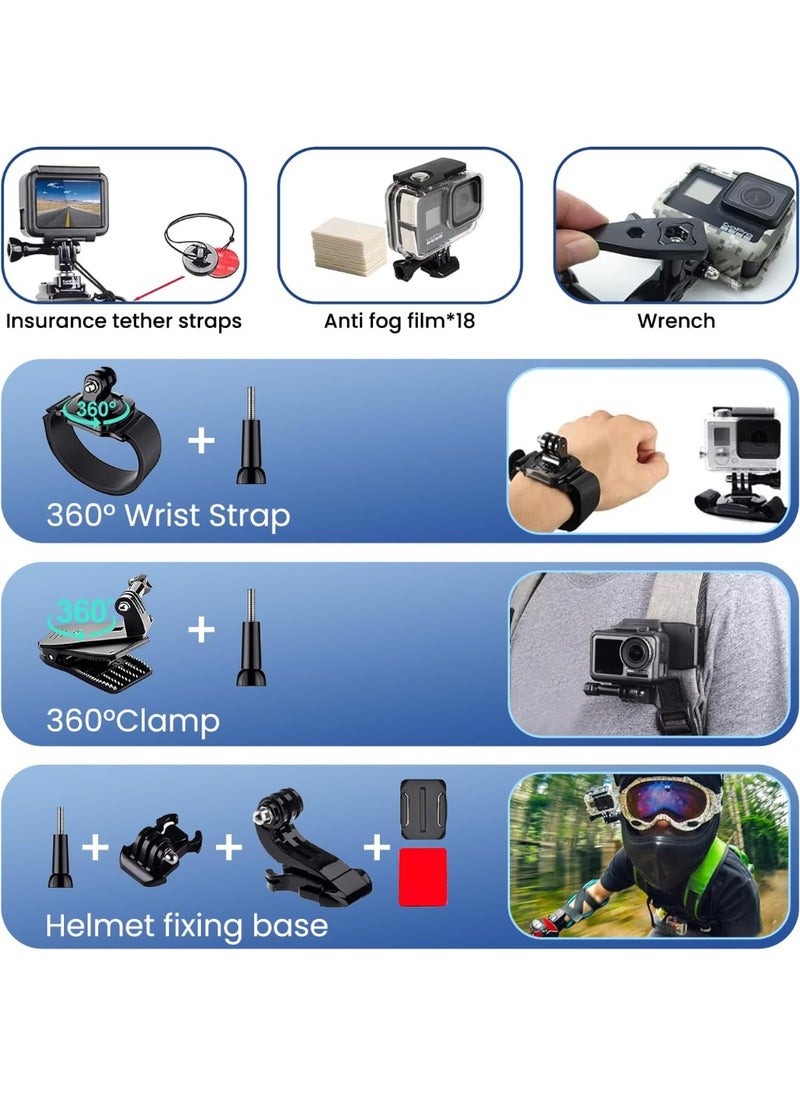 Necomi Action camera accessories set, 54 in 1, compatible with DJI Osmo, GoPro and Insta360 Cam kits.  - Image 2