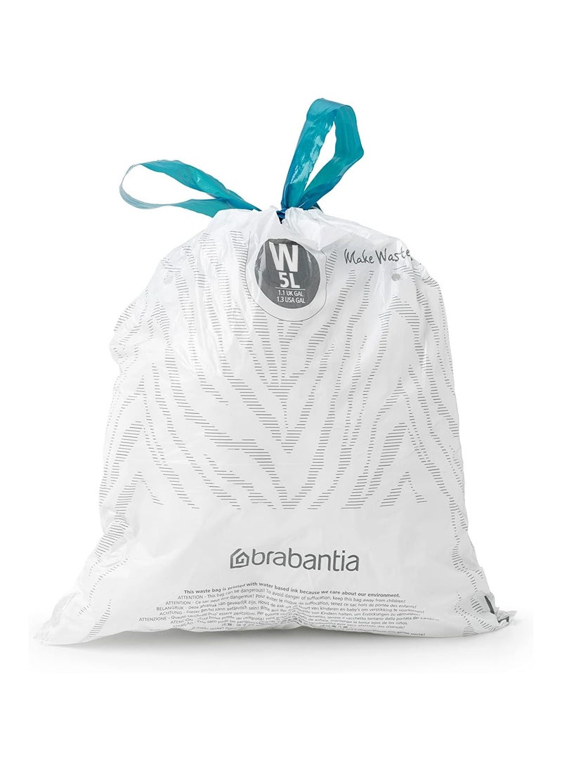 brabantia Brabantia IdealFit Bin Liners (Size W/5 Litre) Quality Thick Plastic Trash Bags with 20 Bags), White  - Image 2