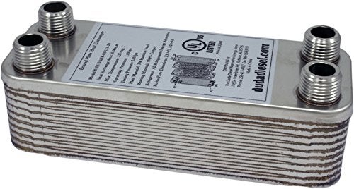 Duda Energy HX1220:M34 B3-12A 20 Plate Stainless Steel Heat Exchanger with 3/4" Male NPT Ports Copper Brazed, 2" Height, 2.9" Width, 7.5" Length - Image 4