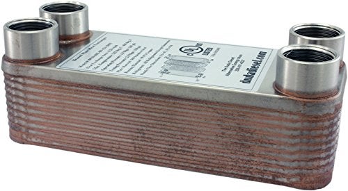 Duda Energy HX1220:M34 B3-12A 20 Plate Stainless Steel Heat Exchanger with 3/4" Male NPT Ports Copper Brazed, 2" Height, 2.9" Width, 7.5" Length - Image 5