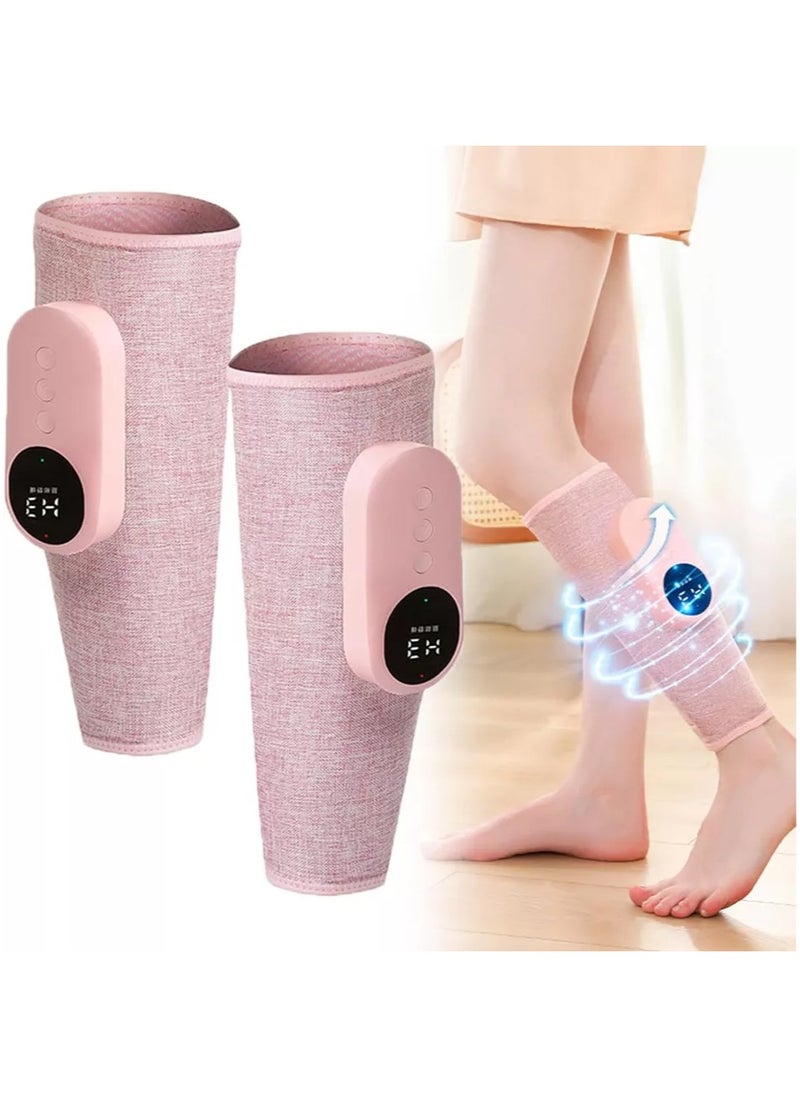 MileMelo One Pair Cordless Calf Massager with Heat, Leg Massager for Pain and Circulation with 3 Modes and 3 Intensities,Revitive Circulation Booster for Legs Air Compression Massager(Pink)  - Image 1