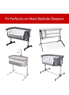 Moonsea Moonsea Bedside Sleeper Bassinet Sheets Waterproof 2 Pack Compatible with Mika Micky & MiClassic & Milliard Bassinet, Fit Most Bedside Sleeper Bassinet Mattress, Grey & White  - Image 4