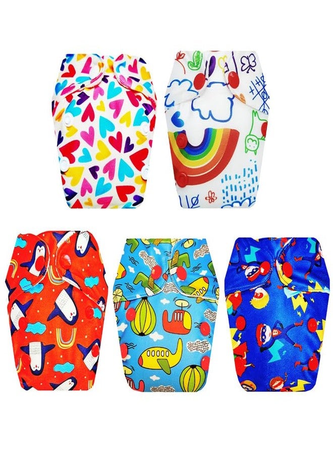 Dumbledo Premium Newborn Cloth Diaper with Integrated Soaker (Pack of 5) | Soft & Gentle | Leakproof | Adjustable Snaps | Trusted by Moms | 0 - 4 Months | Unisex Baby - Image 1