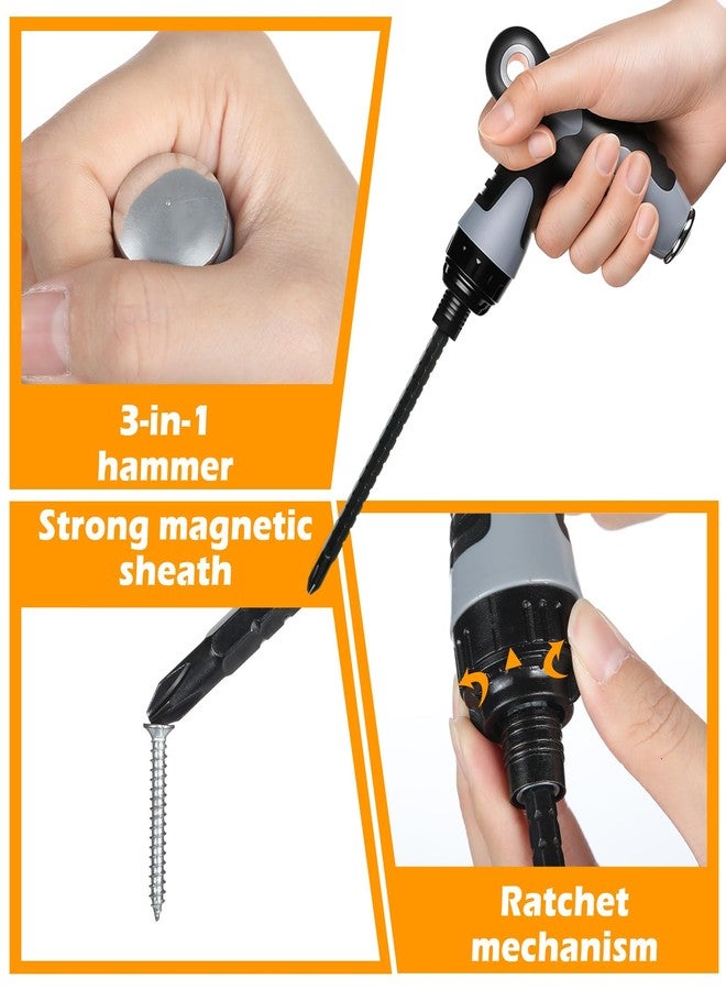 Leriton 3-in-1 T Handle Ratchet with Adjustable Extension T Handles Ratchet Driver Screwdriver Handle for Holding Bits for Repair Assembly Furniture Computer Electronics Bicycle - Image 4