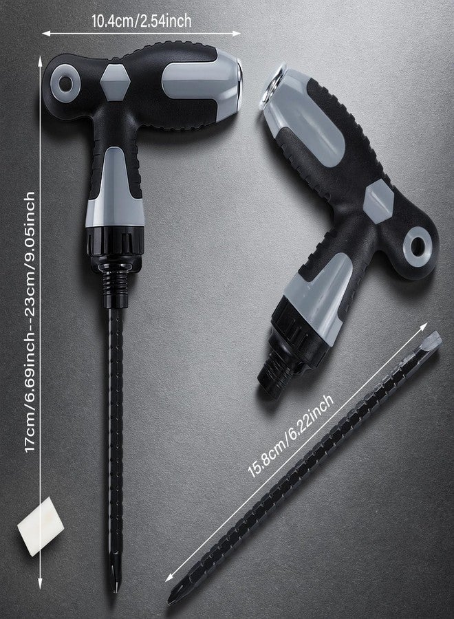 Leriton 3-in-1 T Handle Ratchet with Adjustable Extension T Handles Ratchet Driver Screwdriver Handle for Holding Bits for Repair Assembly Furniture Computer Electronics Bicycle - Image 3