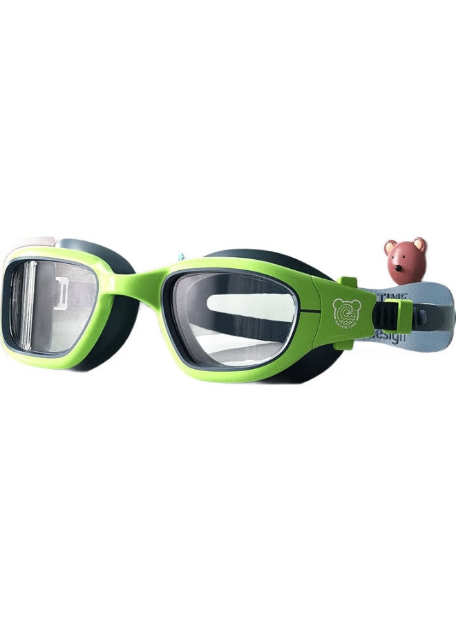 Watertime/Shuichuan Children'S Swimming Goggles, Large Frame For Boys And Girls, Waterproof, Anti-Fog, High-Definition Professional Swimming Glasses, Khaki Green - Image 2