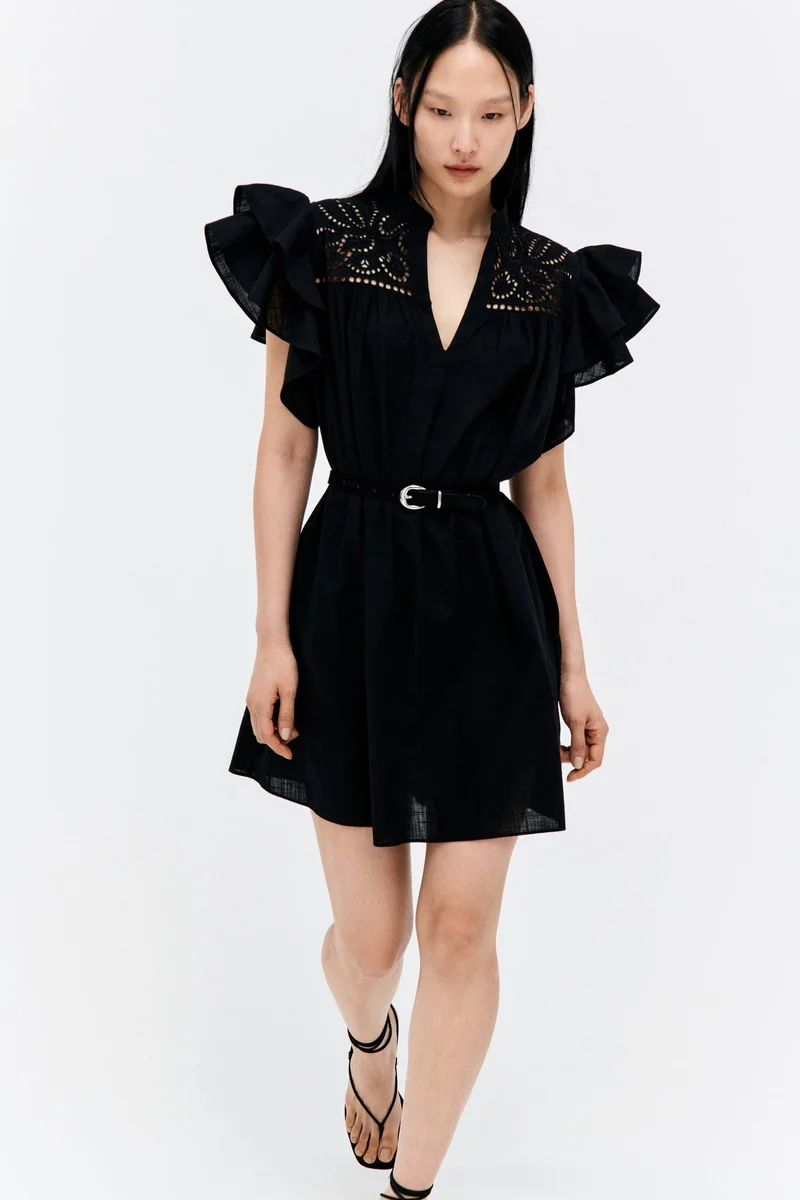 H&M Ruffled Trim Mini Dress