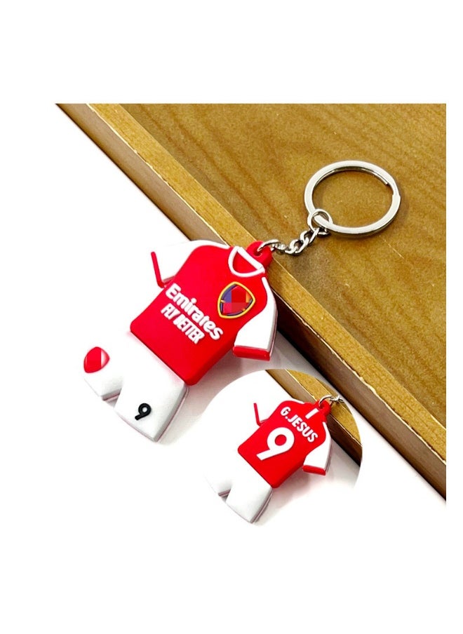 Generic Barcelona/Messi/Juve/Cristiano Ronaldo/Paris/Chelsea/Real Madrid Shirt Jersey Keychain Accessory Pendant Bag Chain Car Keychain Creative Gift for Unisex 