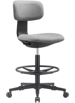 navo NAVO Pluto, High Office Chair, Ergonomic Drafting Chair with Adjustable Height Footrest, Drafting Stool Chair, Standing Desk Chair (GREY BLACK)  - Image 2