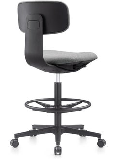 navo NAVO Pluto, High Office Chair, Ergonomic Drafting Chair with Adjustable Height Footrest, Drafting Stool Chair, Standing Desk Chair (GREY BLACK)  - Image 4