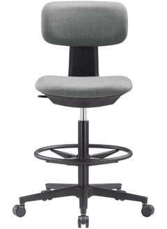 navo NAVO Pluto, High Office Chair, Ergonomic Drafting Chair with Adjustable Height Footrest, Drafting Stool Chair, Standing Desk Chair (GREY BLACK)  - Image 1