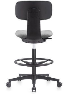navo NAVO Pluto, High Office Chair, Ergonomic Drafting Chair with Adjustable Height Footrest, Drafting Stool Chair, Standing Desk Chair (GREY BLACK)  - Image 5