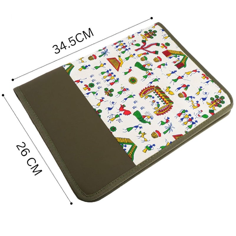 Asraw A4 Jute Professional File Folder Document Zipper Organizer for Corporate Meetings, Interview Portfolio, Certificates, Document Holder, Jute Conference File Folder (Multicolour) - Image 2