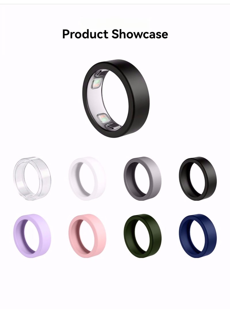 متوافق مع Oura حلقة 5 حامي غطاء الحالة ، M الحجم 24mm 3.9g ، مادة السيليكون ، ناعمة ودودية للجلد ، غير ملوثة بسهولة بالغبار ، قابلة للتنظيف ، خفيفة الوزن ، سهلة التركيب - Image 2