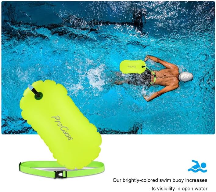 Procase Swim Buoy Float, Swimming Bubble Safety Float with Adjustable Waist Belt for Open Water Swimmers, Triathletes, Snorkelers, Kayakers, Safe Swim Trainers - Image 2