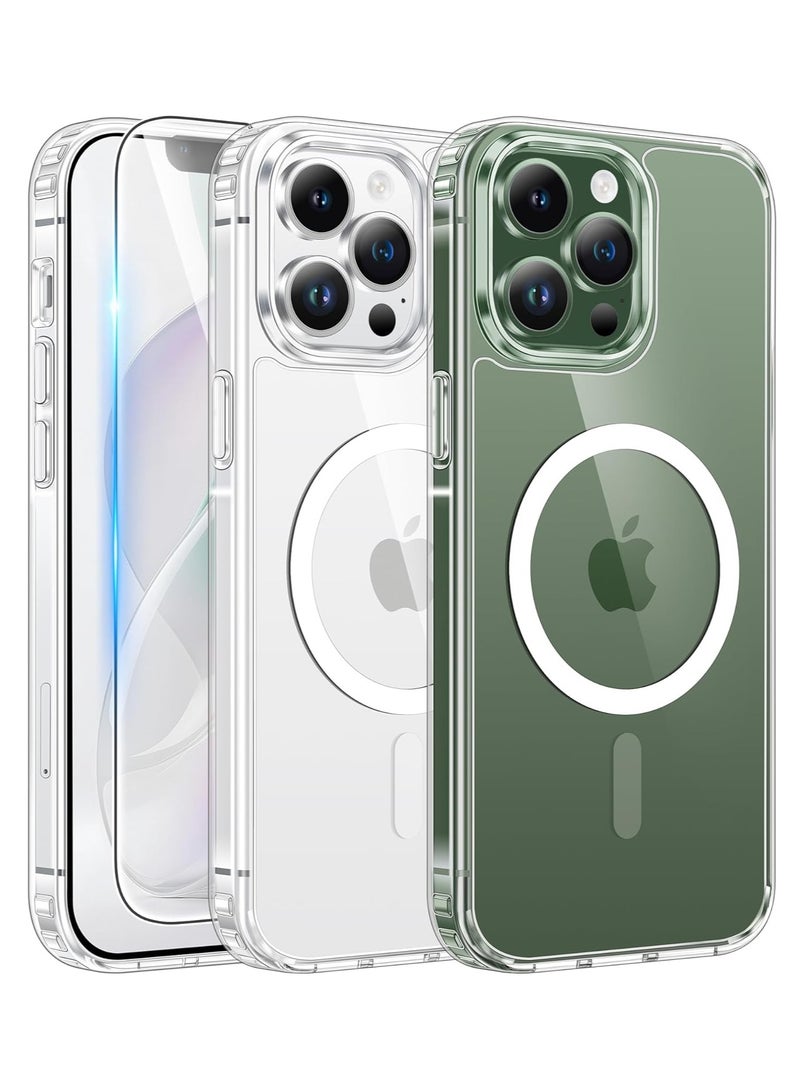 Mismo Magsafe Case for iPhone 13 Pro , Non-Yellowing Shockproof Phone Bumper Cover, Anti-Scratch Clear Back (Clear) - Image 1