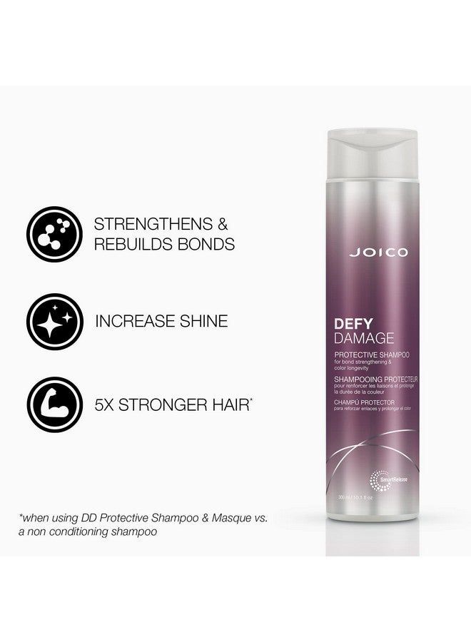JOICO Defy Damage Protective Shampoo | For Color-Treated Hair | Strengthen Bonds & Preserve Hair Color | With Moringa Seed Oil & Arginine | 10.1 Fl Oz - Image 2