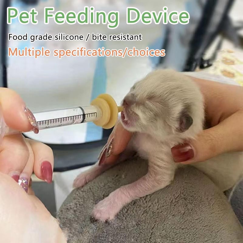 Aeenioy 3 PCS Injection Syringe for Feeding+2PCS Short and Long Nipples, Hand Feeding Syringe for Birds and Small Pets, 1ml 3ml 5ml Syringe Set PP and Silicone Material for Nutrition Delivery - Image 5
