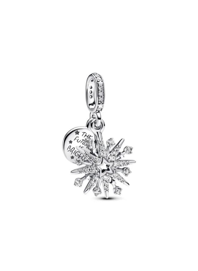باندورا Sparkling Firework Double Dangle Charm