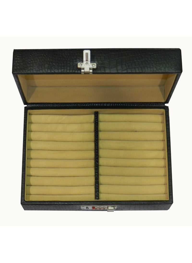 LAVERI LEATHER صندوق عرض لتخزين الخواتم من لافيري مع حامل خواتم لعرضها في المتاجر ومعرض المجوهرات والمنزل ~ منظم صينية المجوهرات  - Image 3