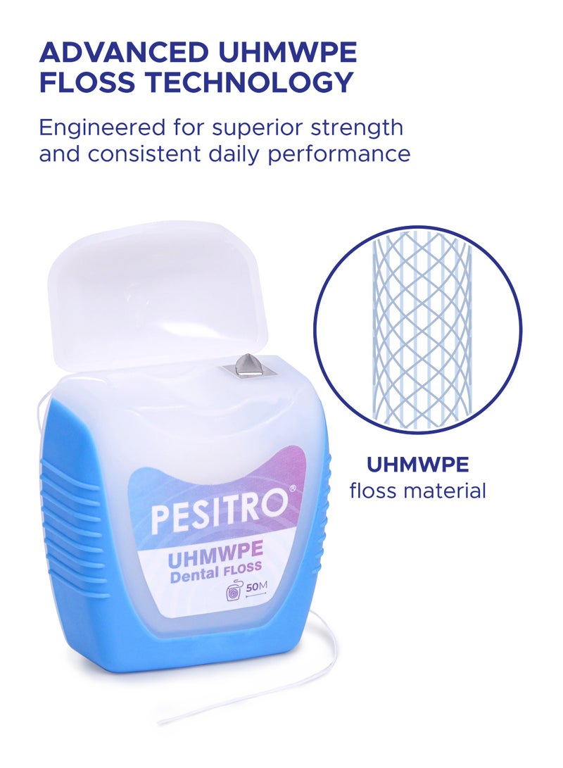 PESITRO UHMWPE Dental Floss – Ultra-Strong Shred-Resistant Mint Floss, 50 m - Image 3