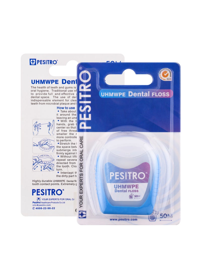 PESITRO UHMWPE Dental Floss – Ultra-Strong Shred-Resistant Mint Floss, 50 m - Image 2
