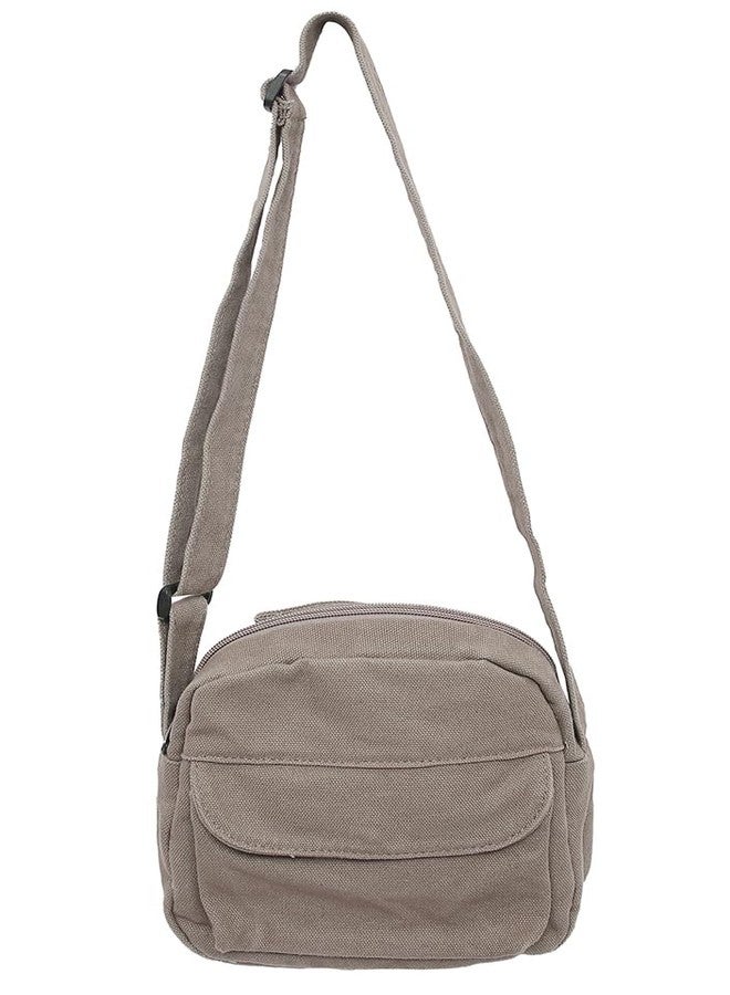 Collsants Small Crossbody Bag Cute Purse Mini Canvas Crossbody Purse Phone bag, Grey, Small - Image 1