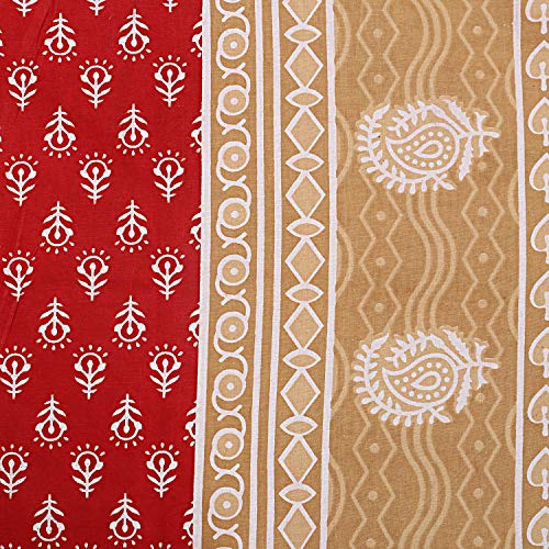 Meejoya Cotton Rajasthani Jaipuri Traditional King Size Double Bedsheet with 2 Pillow Covers (Multicolour) - Image 2